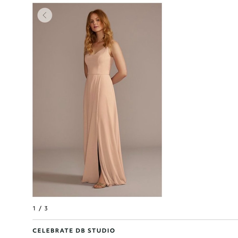 Beautiful Bridesmaid/Wedding Guest Dress- Biscotti (Worn Once!)- WITH POCKETS!